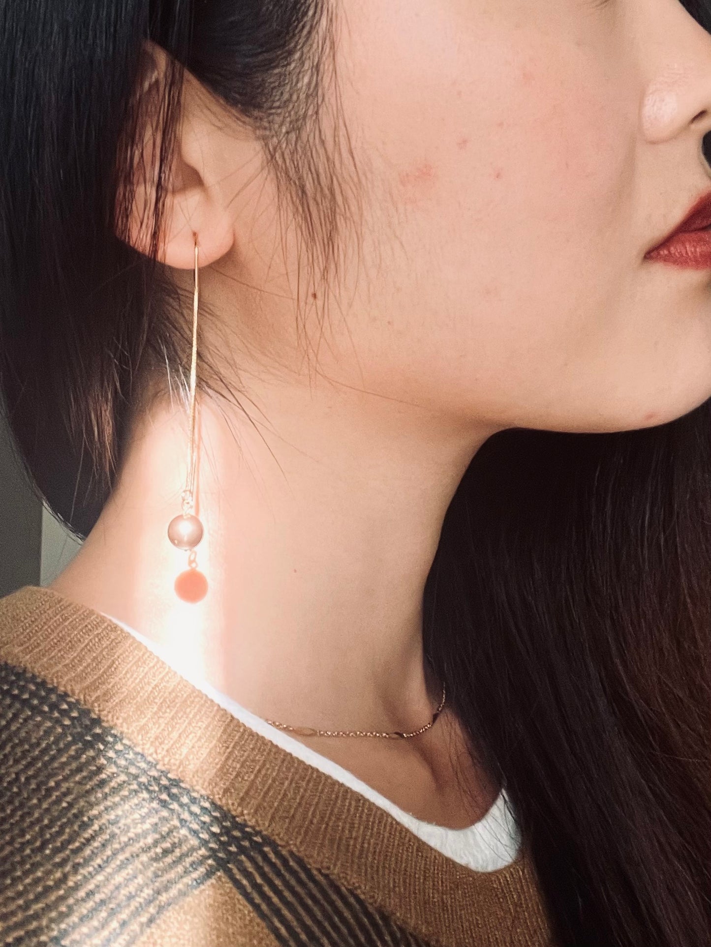 Faux But Neutral Drop Pearl Earring